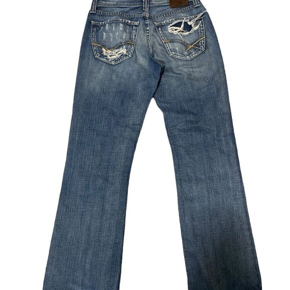 Buckle BKE Bryan Straight Leg Distressed Denim Blue Jeans Men's Sz 32 Regular - Picture 7 of 9